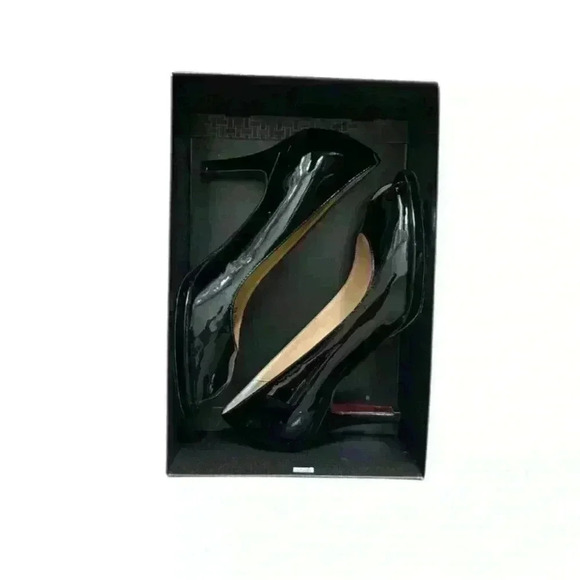 Cole Haan Collection Carma Black Patent Leather Peep Toe Pumps Sz 8.5 - Picture 2 of 5